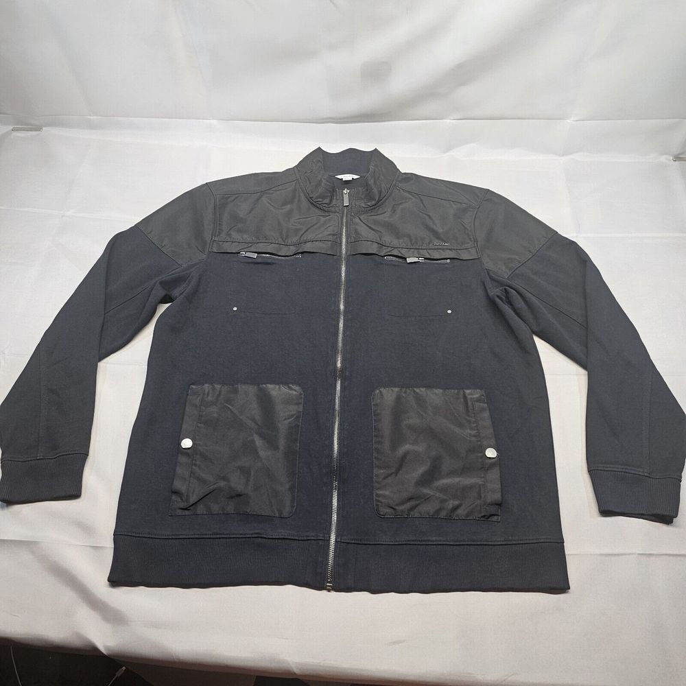 Calvin Klein , Mens Lightweight‎ Matte Bomber Jacket RN# 36543 Black Brown 2XL